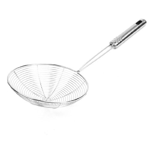 uxcell Kitchenware 57 Inch Dia Wire Stainless Steel Ladle Mesh Colander Perforated Skimmer Strainer Spoon 14 Inch Long