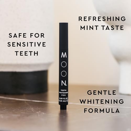 Image of MOON Teeth Whitening Pen, Vanilla Mint, 0.09 Fl Oz, Gentle on Teeth, Whitens with Antioxidants & Essential Oils, Vegan Whitening Gel in an Easy Applicator