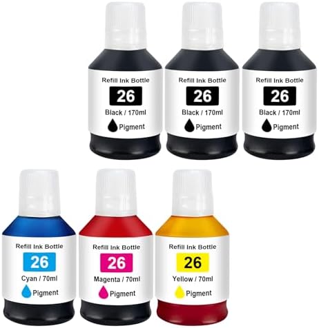 UKLL-170ML GI-26 Black Pigment Refill Bottle Ink Replacement For Canon GI-26 GI26 Ink Used For