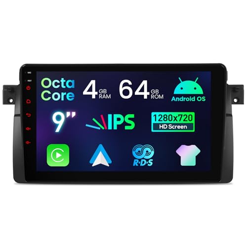 XTRONS Android 14 Car Stereo for BMW 3 Series E46 1998-2006 Rover 75 MG ZT, 9 Inch Touch Screen Car Radio GPS Navigation Bluetooth Built-in DSP Head Unit Wireless CarPlay Android Auto (4+64GB)