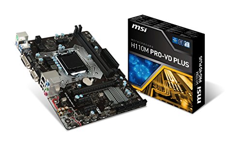 MSI Computer Intel H110 LGA 1151 DDR4 USB 3.1 Micro ATX Motherboard (H110M PRO-VD Plus)