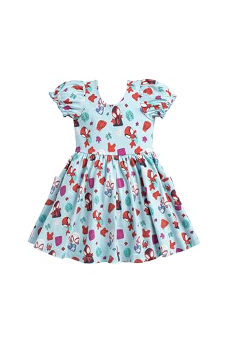 Image of monica + andy Short Sleeve Let's Dance Dress, Organic Cotton Playwear Clothes for Girls, Kids, Toddler & Infant Sizes