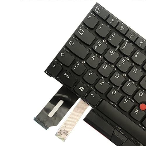 Gintai Klawiatura zapasowa do klawiatury Deutsch Keyboard QWERTZ Backlit do Lenovo Thinkpad T490s 20NX 20NY, T495s 20QJ 20QK, X1 Extreme Gen 1 2, P1 Gen 1 2 SN20S33955 PK131BR1D11 SN1381BL