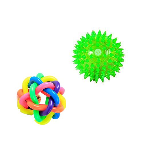 Smarty Pet Squeaky Ball Toy for Dogs and Rainbow Woven Balls with Inner Bell Toys for Puppy Pack of 2 (B08R781TJ5) Amazon Price History, Amazon Price Tracker