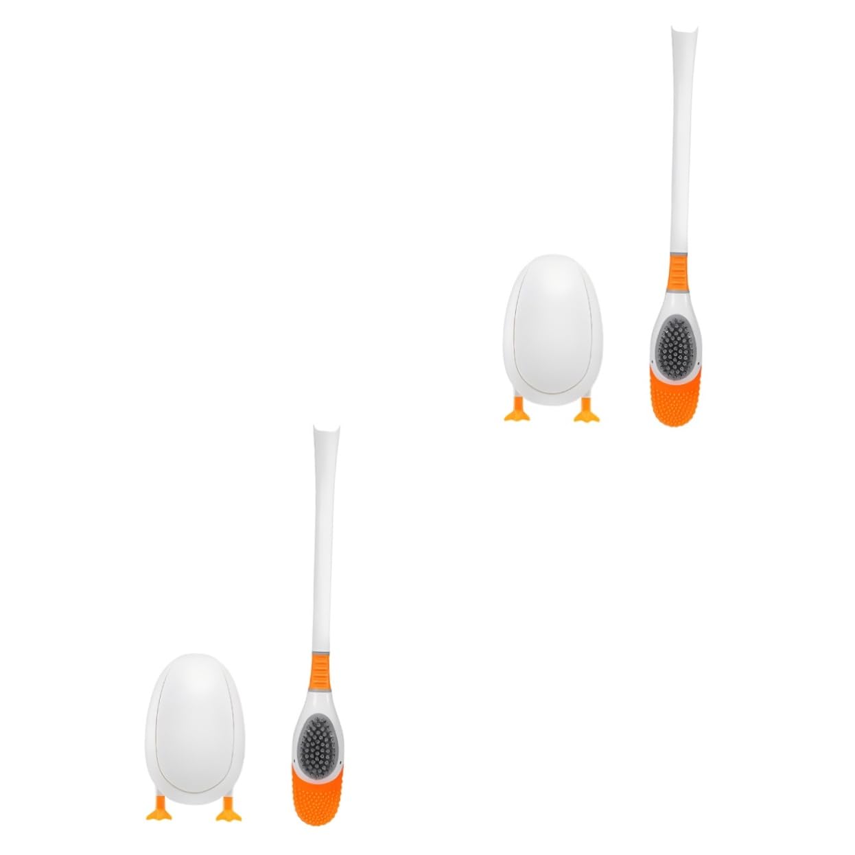 ULTECHNOVO 2 Juegos Cepillo de Inodoro Silicona con Soporte Estable Cerdas Suaves Antirrayas Mango Ergonómico para Limpieza Baño Hogar Oficina y Dormitorios Diseño Pato Moderno