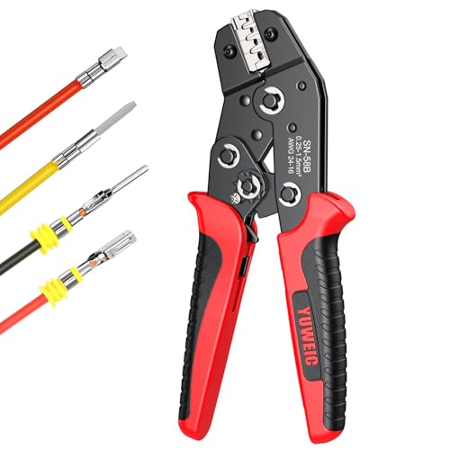 Pince à Sertir de Connecteurs JST,YUWEIC 0,25-1,5 mm² (AWG24-16) Pince a Sertir,Parfaite pour Connecteurs JST, DuPont, AMP, Deutsch & Delphi