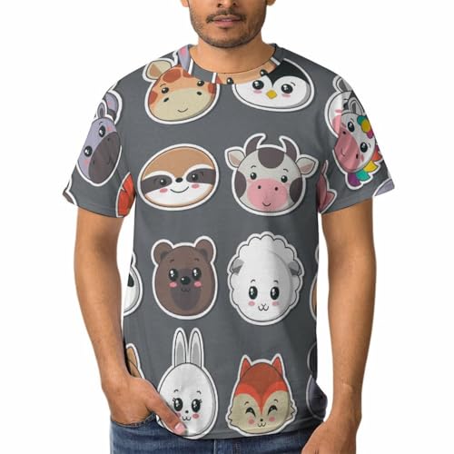 T-shirt homme à col rond et manches courtes imprimé cartoon