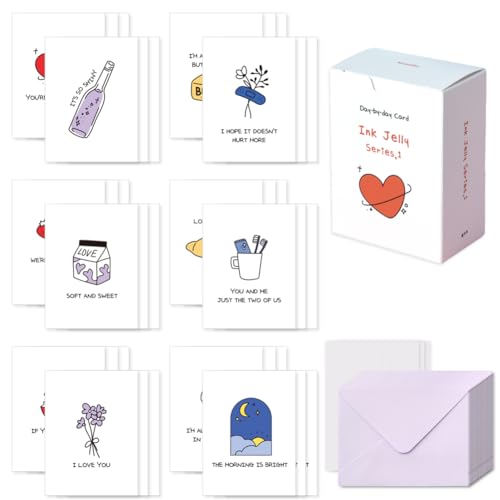 ���m���C�N �f�C�o�C�f�[ �J�[�h �C���N�W�F���[�V���[�Y.1_Day-by-day card, Ink Jelly Series.1 �J�[�h - 36�� ���� 36�� �X�e�b�J�[ 36�Z�b�g