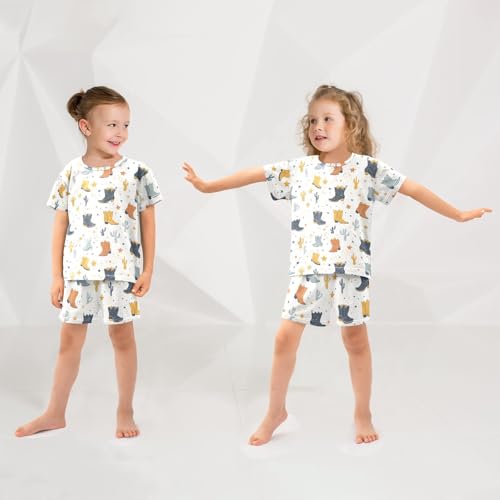 SUABO Pajama Set, Short Sleeve Cotton Sleepwear Nightwear4