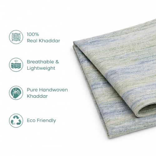 Image of Cotton Fabric Material for Men and women (5 Meter, Off Blue), Solid