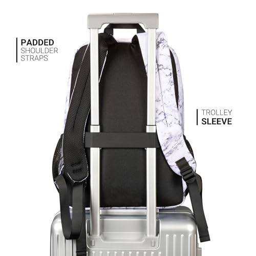 Image of ZORFIN 26L Backpack for College, and Travel: Water Resistant Bookbag - Marble