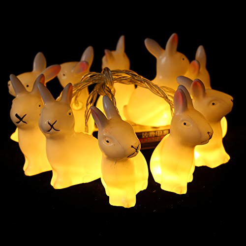 Herefun Cadena de Luces LED, 1.65M 10 Luces LED para Pascua Conejo de Pascua, Decoraci�n para Pascua Fiesta de Cumplea�os Patio Hogar Jard�n