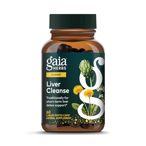 Gaia Herbs Liver Cleanse - Liver Health Support Herbal Supplement with Milk Thistle, Burdock, Turmeric, Dandelion & More* - 60 Vegan Liquid Phyto-Caps (30 Servings)
