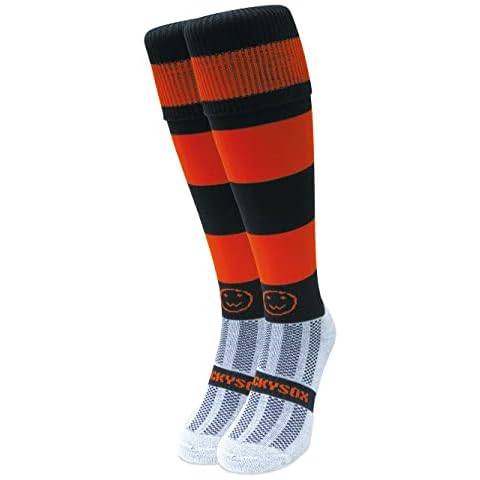 WackySox Orange and Black Hoop Sports Socks Cover