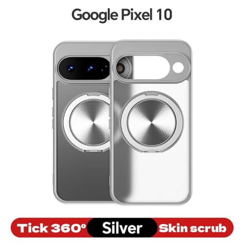 Coque Google Pixel 9A rigide silicone transparent finition anneau argent premium