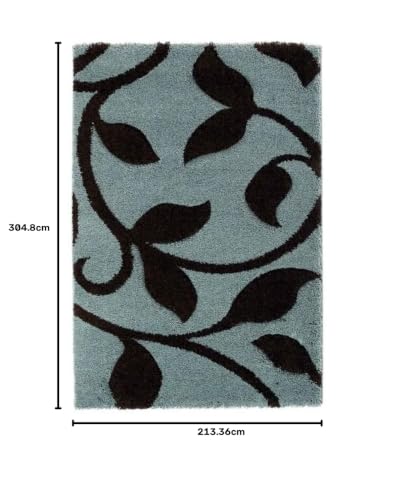 Image of Florida Collection Fur Rectangular Rugs And Carpet For Bedroom, Living Room (7X10 Feet, Blue|Brown)