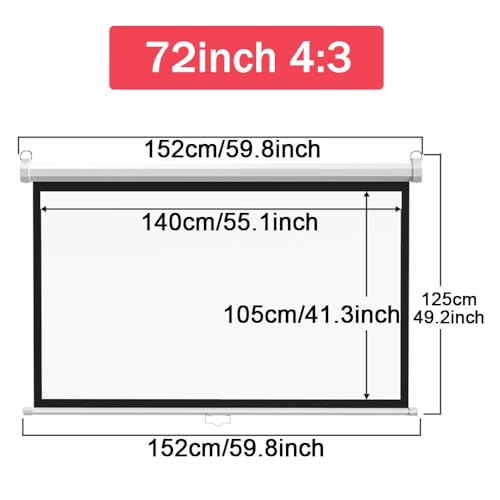 Pantalla Retráctil para Proyector 72" 4:3 con Bloqueo Automático miniatura 7
