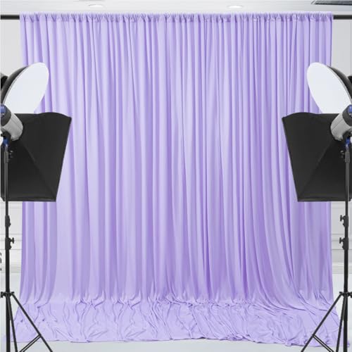 image for ESGOTBME 10x10ft Wrinkle Free Lavender Backdrop Curtain for Parties So