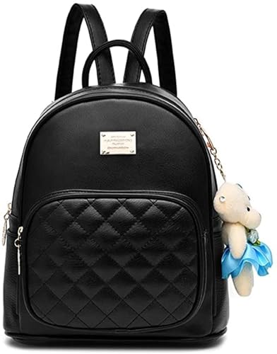 Mochilinha De Costas Pequena Bolsa Feminina Chaveiro Linda (Preto)