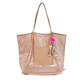 Wulcea Bolsa Playa Grande Xxl Familiar Con De Mujer Hombre Impermeable Tote Mesh