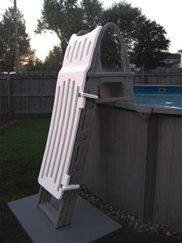 Confer Plastics G7200 Roll Guard Self Closing Self Latching Pool Ladder Safety Gate with 73-inch High Latch and Included Padlock, GATE ONLY for Use on 7200 RollGuard A-Frame Ladder Only, Warm Grey - Thumbnail 3