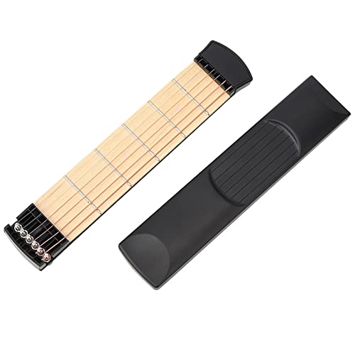 VGEBY Guitare de Poche à 6 Frettes, Noir, Portable, Manche D'entraînement, Guitare de Poche pour la Formation de Pratique du Guitariste Débutant