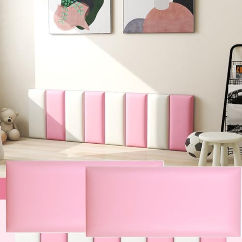 Tête de lit autocollante rose 3D pour sécuriser la chambre et embellir le lit