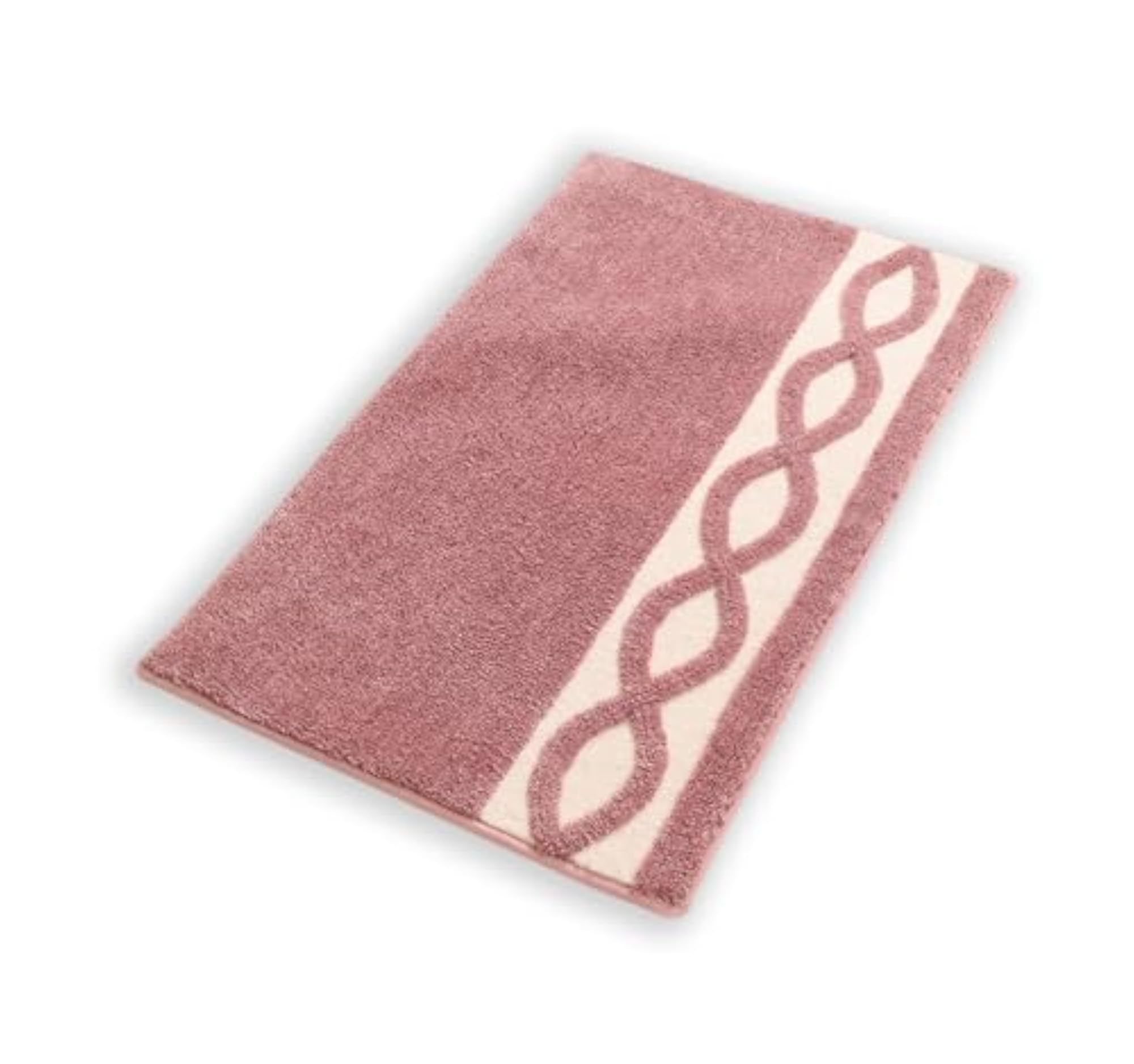 Microfiber Bathmat with Infinity Chain Pattern, Non-Slip