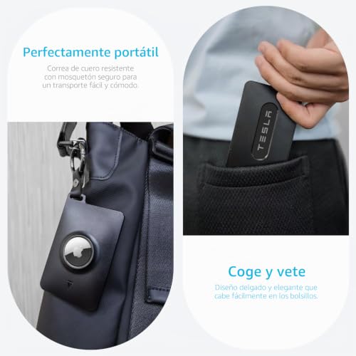 Funda tarjeta Tesla anti pérdida TUDIA con compartimento para AirTag 6