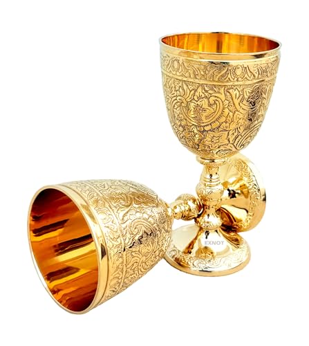 EXNOT Verre à calice vintage en laiton | 1 tasse à vin royal du roi Arthur – Cadeaux...