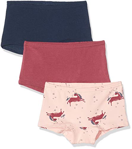 CELAVI Mädchen 3er Pack Hipsters mit niedlichem Druck Unterhose, Rosa (Silver Rosa 501), (Herstellergröße:100)