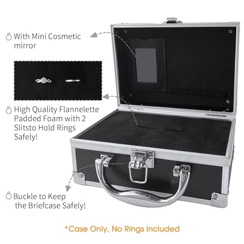 Ring Bearer Security Briefcase with Holder Pad, Wedding Security Case Buckle Portable Ring Box for Proposal Ceremony, Special Agent Guard Protector for Boys to Carry3