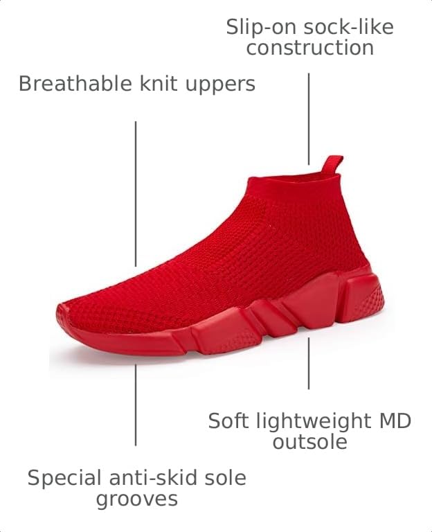 Image of Santiro Mens Walking Shoes Breathable Knit Slip On Sneakers Lightweight Athletic Gym Shoes