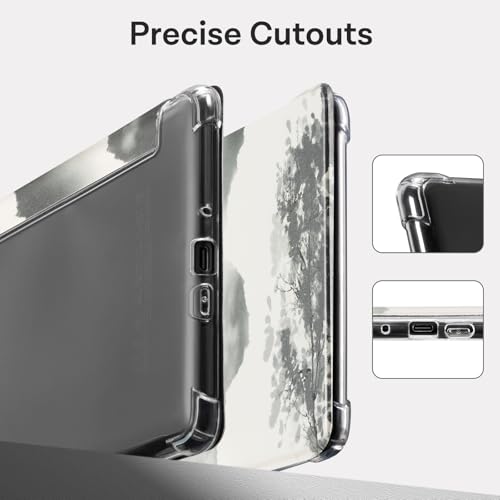 Image of CoBak Case for 7 inch Ereader - New PU Leather Cover and Clear Soft Silicone Back Cover with Auto Sleep Wake Feature