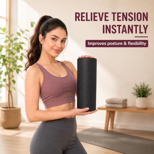 Image of Foam Roller for Exercise & Deep Tissue Massage | High Density Workout Roller for Muscle Recovery, Myofascial Release, Back, Legs, Knee Pain Relief, Yoga, Pilates & Gym Fitness