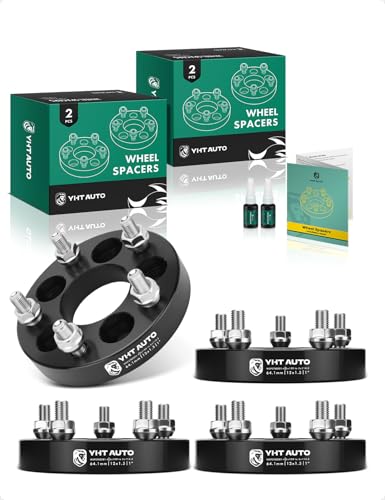 YHTAUTO 5x100 to 5x114.3 Wheel Adapters 1 inch Fits Sebring Camry Corolla Prius Matrix Cavalier tC xD 5x100 to 5x4.5 5 Lug Adapters w/ 12x1.5 & 12.9 Grade Studs 64.1 mm Center bore