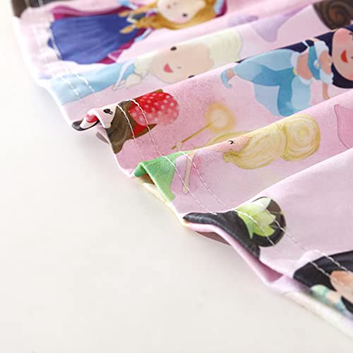 Gianin Toddlr Girls Princess Cartoon Twirl Dress Ruffle Bottom Pink Summer Flutter Sleeves Clothes 3-4T #TOP2