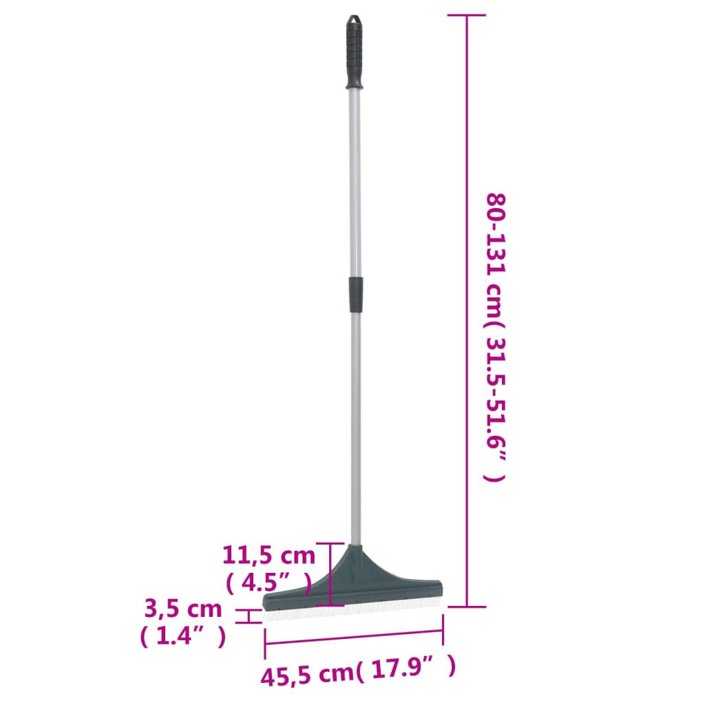 Mangloder - Rastrillo de césped artificial con mango telescópico de 80 a 131 cm, cabeza de polipropileno con cerdas de nailon y mango de acero para jardín, terraza, bancal, hierba, musgo, limpieza y