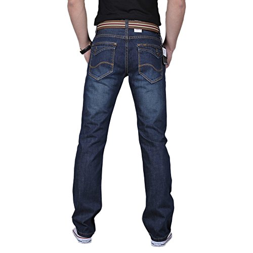 Classic Fit Jeans Mens Comfy Stretch Denim Pants Retro Washed Straight Leg Biker Jeans Trousers Bootcut Work Pants4