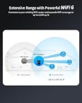 BrosTrend WiFi 6 AX3000 WiFi Extender with Gigabit Port, WiFi Booster for Home, Dual Band Internet Booster WiFi Repeater, Covers Up to 2,200 sq.ft & 45 Devices, Works with Any WiFi Routers, Easy Setup