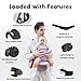 CooCooBaby Baby Carrier with Hip Seat - Ergonomic, Cozy and Lightweight Infant Carrier for 7-44lbs, Effortless to Put On, Ideal for Hands-Free Parenting, Enhanced Lumbar Support (Black)