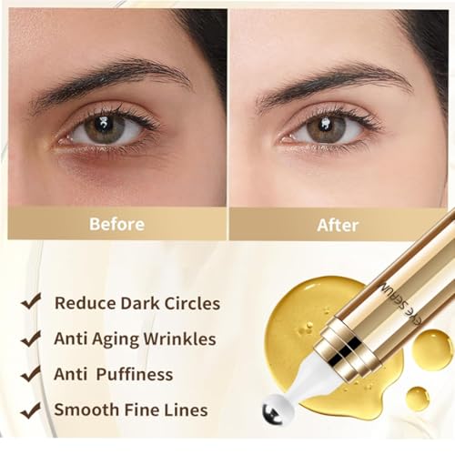 Caffeine Eye Cream for Dark Circles with Roller Massager,Under Eye Cream for Puffy Eye - Image 4