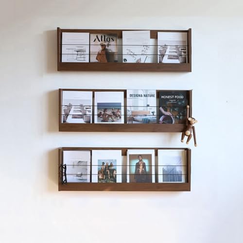Porte-revues mural en bois rustique de qualité supérieure pour l'entrée