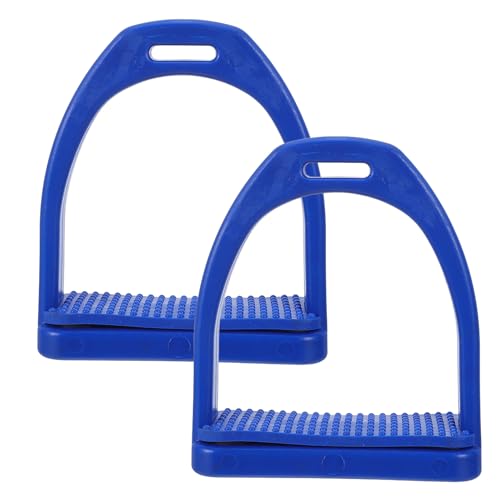Étriers de sécurité équitation plastique bleu pour éviter les glissements de pied du cavalier
