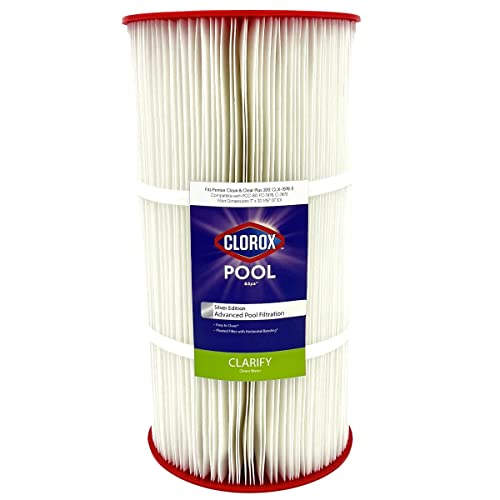 Clorox Silver Edition Advanced Pool Filter (4-Pack) | Replacement for Pentair Clean & Clear Plus 320, Unicel C-7470, Pleatco PCC-80, Filbur FC-1976, and More | 80 sq ft Pleated Filter Media