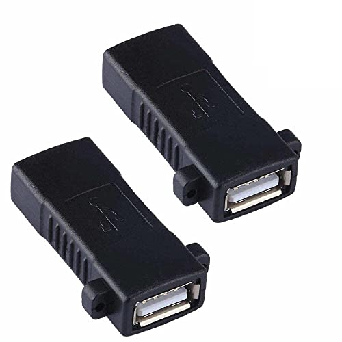 Image of [ 2 Pieces USB 2.0 Coupler Adapter Type A Female to Female Bridge Extension Connector, USB2.0 Female to Female, USB2.0 Cable Connector Joiner