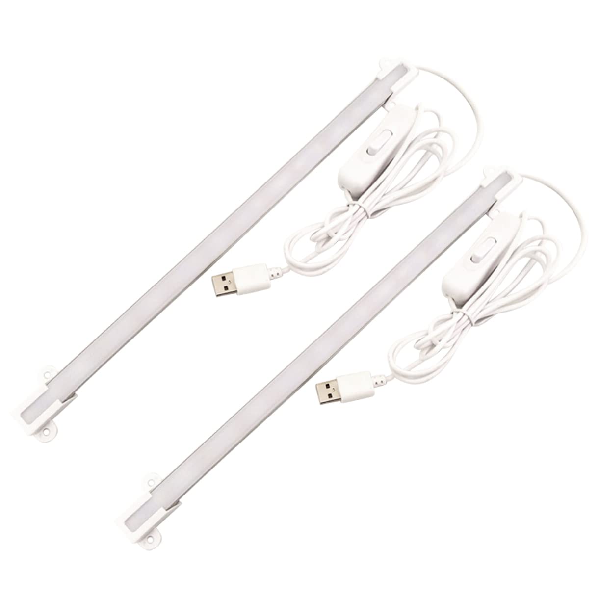 IWOWHERO 2pcs Led Reading Strip Desk Lamp with Warm White Light Eye-Caring Powered for Reading Work Craft and Laptop Illumination