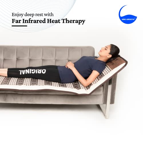 Image of AROGYA 64 Ceratonic Stone Heating Mat For Back Pain Relief & Muscle Relaxation Far Infrared Heating Mattress Promote Metabolism Improve Circulation EMS Full Body Massage For Home, Office, Clinic (Ceratonic Mat)