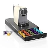 Eukue Porte Capsule pour Nespresso 45 PCs, Tiroirs à Capsules Rangement avec Support Mét...