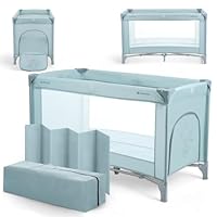 Hauck - Lit Parapluie Pour Bébé Et Enfant - Avec Matelas De Voyage Alvi 120x60 Cm, Sac De